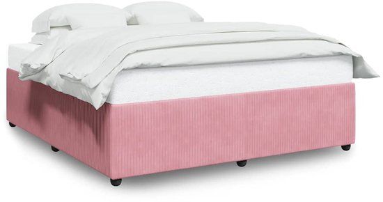 vidaXL Bedframe Fluweel Roze 200x200 cm