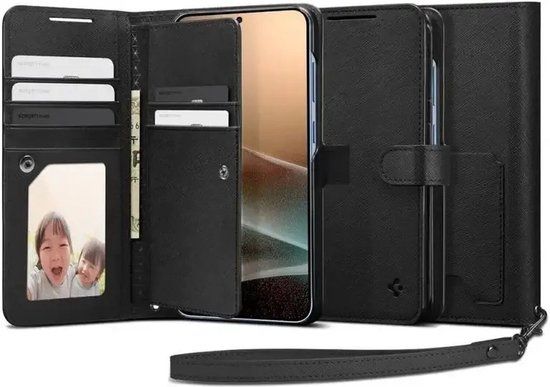 Spigen Wallet S Book Case Portemonnee Zwart voor Samsung Galaxy S25+