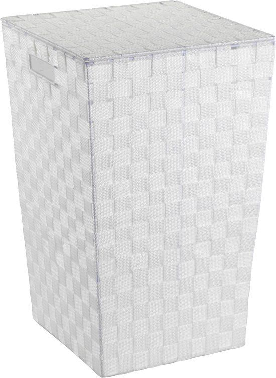 BKS Vierkante Wasmand - 48L - wit - Polyester