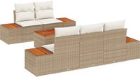 vidaXL Tuinbank Set Beige Polyrattan