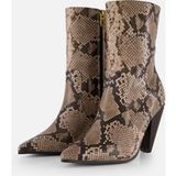 Mexx Valinda Teti Enkellaarzen Met Hak Snake beige