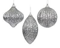 Decoris Boule de Noël mousse paillettes 3ass IV 1 pièce