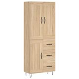 vidaXL Hoge kast Sonoma-eikenhout, 69,5 x 34 x 180 cm