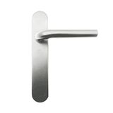 Micel - 05754 deurkrukset met gebogen hoekplaat en roestvrijstalen handgreep, zilverkleurig, 225 x 138 x 66 mm