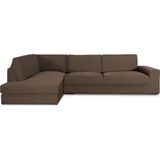 ECOMMERC3 Bankhoes voor chaise longue, hoekdeel links met zeer elastische rugleuning, bruin, ademende bescherming, met schuim en elastieken, rechts of links