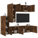 Maison Exclusive - Mur de salon, 5 pièces, placage chêne fumé, bois composite