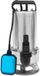 Boni-Shop® Dompelpomp, waterputpomp, onderwaterpomp 1" x 1 1/2" x 1" slangtule x buitendraad x slangtule, 1,6A, 230VAC, grijs, type IP 550 INOX