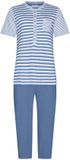 Pastunette Pyjama Stone Blue Katoen Blauw/Wit Knoopsluiting Maat 52