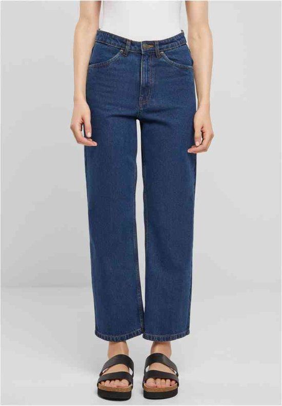 Urban Classics Cropped Straight Leg Denim Broek - Blauw - Maat 27
