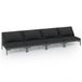 VidaXL Loungeset met kussens, poly rotan, donkergrijs