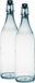 Bormioli Rocco Weck 2x Glazen beugelflessen/weckflessen transparant 1 liter rond
