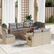 Maison Exclusive - Ensemble de meubles de jardin 9 pièces avec canapé et coussins, beige, en polyrotin