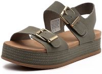 Skechers BOBS Misty Kiss Dreamy Drift 114073-OLV Plateau Sandalen Dames Multicolor Maat 36.5