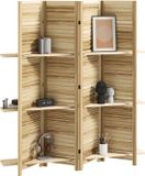 HOMCOM Kamerverdeler - Paulowniahout - 160x1,9x170cm - Natuurlijk hout