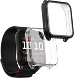 kwmobile 2x housse de montre connectée compatible avec Garmin Venu 3 - Coque de montre de sport en silicone - Étui de suivi d'activité en transparent