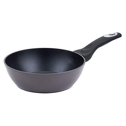 RESTO Diepe koekenpan 28 cm wokpan van hoogwaardig gesmeed aluminium met antiaanbaklaag - pan voor alle warmtebronnen, ook inductie (h=7,7 cm / Ø bodem/ buiten 180 / 220 mm)