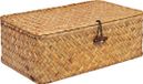 QUVIO Opbergmand - Maat M - Rotan - Bruin