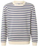 Urban Classics - Striped Crewneck Sweater/trui kinderen - Kids 158/164 - Creme/Blauw
