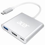 Acer USB C HDMI Adapter 4K, 3-in-1 Hub met PD 100W, USB 3.0, 4K HDMI