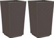 vidaXL Plantenbakken - 2 stuks - 32,5x32,5x57 cm - Polypropeen - Bruin