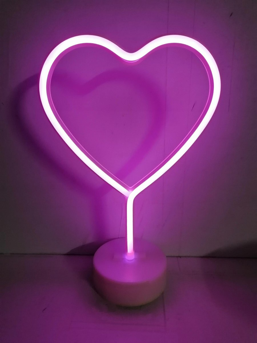 Home Decor Neon verlichting Hart - Home Decor - nachtlamp - tafellamp - met kabel