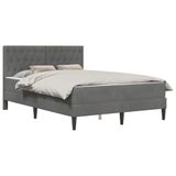 vidaXL Bedframe met matras Donkergrijs 120 x 200 cm Fluweel