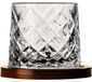Verre à whisky en cristal élégant 280ml avec sous-verre en bois KP39962