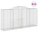 vidaXL Gabions avec arche, 13 pièces, 300x50x140/160 cm, acier galvanisé