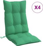 vidaXL Stoelkussens 4 st hoge rug oxford stof groen