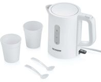 SEVERIN Reiswaterkoker WK3462, 0,5 liter, 1100 watt, BPA-vrij, met 2 bekers en 2 lepels, wit