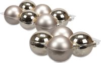 Merkloos / Sans marque Othmar Decorations Bv 20x stuks glazen kerstballen licht champagne (autumn blonde) 8 en 10 cm mat/glans