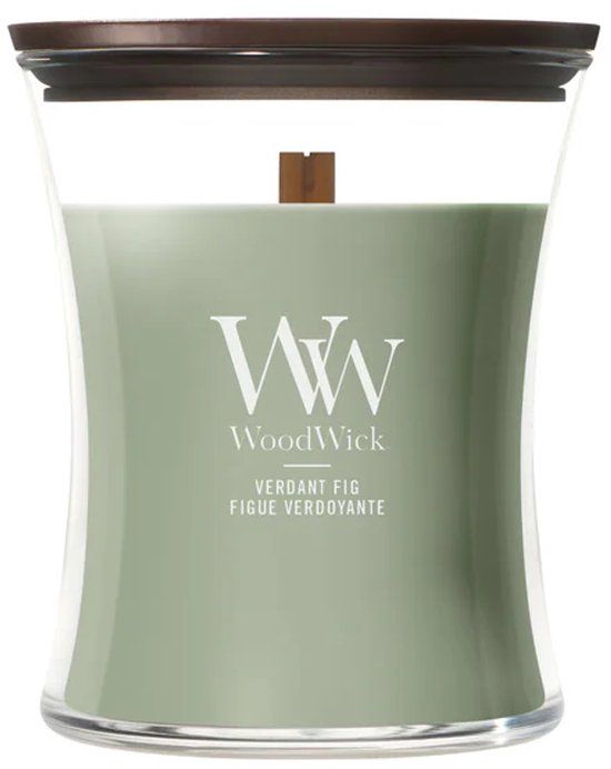 WoodWick Verdant Fig Geurkaars Medium - 60 Branduren