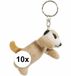 Nature Planet Aps 10x stuks Stokstaartjes knuffel sleutelhangers 6 cm - stokstaartjes artikelen