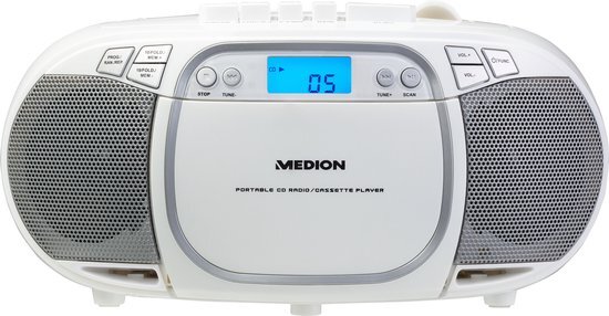 Medion LIFE E66476 Boombox | CD/MP3-speler | LC-display | PLL-FM | muziekweergave vanaf USB-stick | 2 x 20 Watt max.