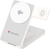 Verbatim Charge 'n Go Qi2 10000mAh 3-in-1 Magnetisch Draadloos Powerbank USB-C PD3.0 30W Wit 32296