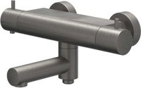 IVY Bond Badthermostaatkraan Opbouw met Wegdraaibare Baduitloop en Omstel - Geborsteld Metal Black PVD