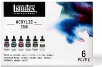 Liquitex 3699355 Professional Acrylic Ink Set – Muted Collection + Titanium White 6×30 ml