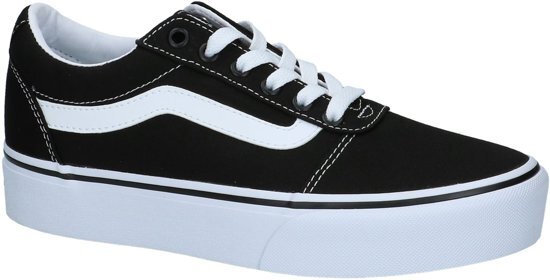 Vans - Ward Platform - Skate laag - Dames - Maat 40 - Zwart;Zwarte - Black/White Canvas