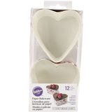 Wilton 0267345 taartvorm, hart, herbruikbaar, 12 stuks, diameter 7,6 cm, andere