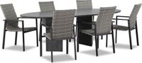 Lifestyle Garden Furniture Upton/Graniet 240 cm dining tuinset 7-delig stapelbaar
