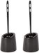 TOYMA Wc Borstel - 2x - met houder - zwart - kunststof - toiletborstel - 37 cm