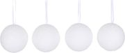 Mica Decorations Edelman Bv 4x Witte Sneeuw Kerstballen van Foam 8 cm