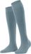 FALKE Softmerino lang eenkleurig wol katoen kniekousen dames blauw - maat 35-36