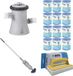 WAYS - Aspirateur de piscine et pompe de filtration 1250 l/h et 12 cartouches filtrantes type H et brosse de nettoyage WAYS