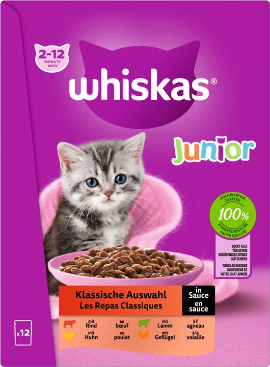 Whiskas Junior Classic Selection in Saus 12 x 85g