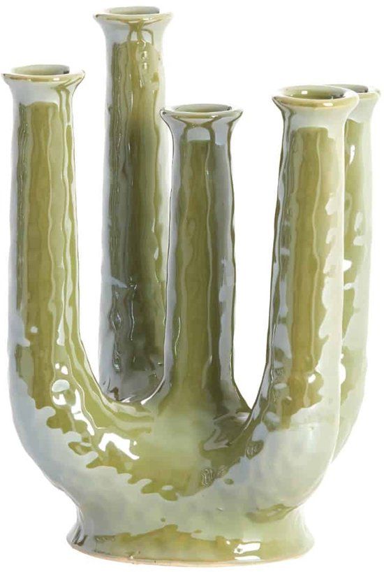 Light & Living Vaas Leonjo - Groen - 20x14x25cm - Keramiek
