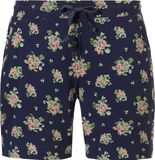 Pastunette Blauwe pyjamashort roosjes - Blauw - Maat XS