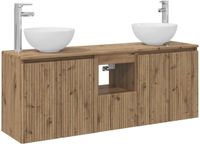 vidaXL Badkamerkastenset 3 st Artisanaal eiken 129 x 35 x 80 cm