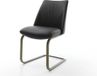 DELIFE Elso-Flex sledestoel sledemodel vlakke afwerking met titanium echt leer zwart pocketvering kern