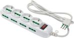 FANTON TRIAX meervoudig stopcontact 4 tweepolige - 8 bypass-stopcontacten - Kabel 1,5 m - Wit